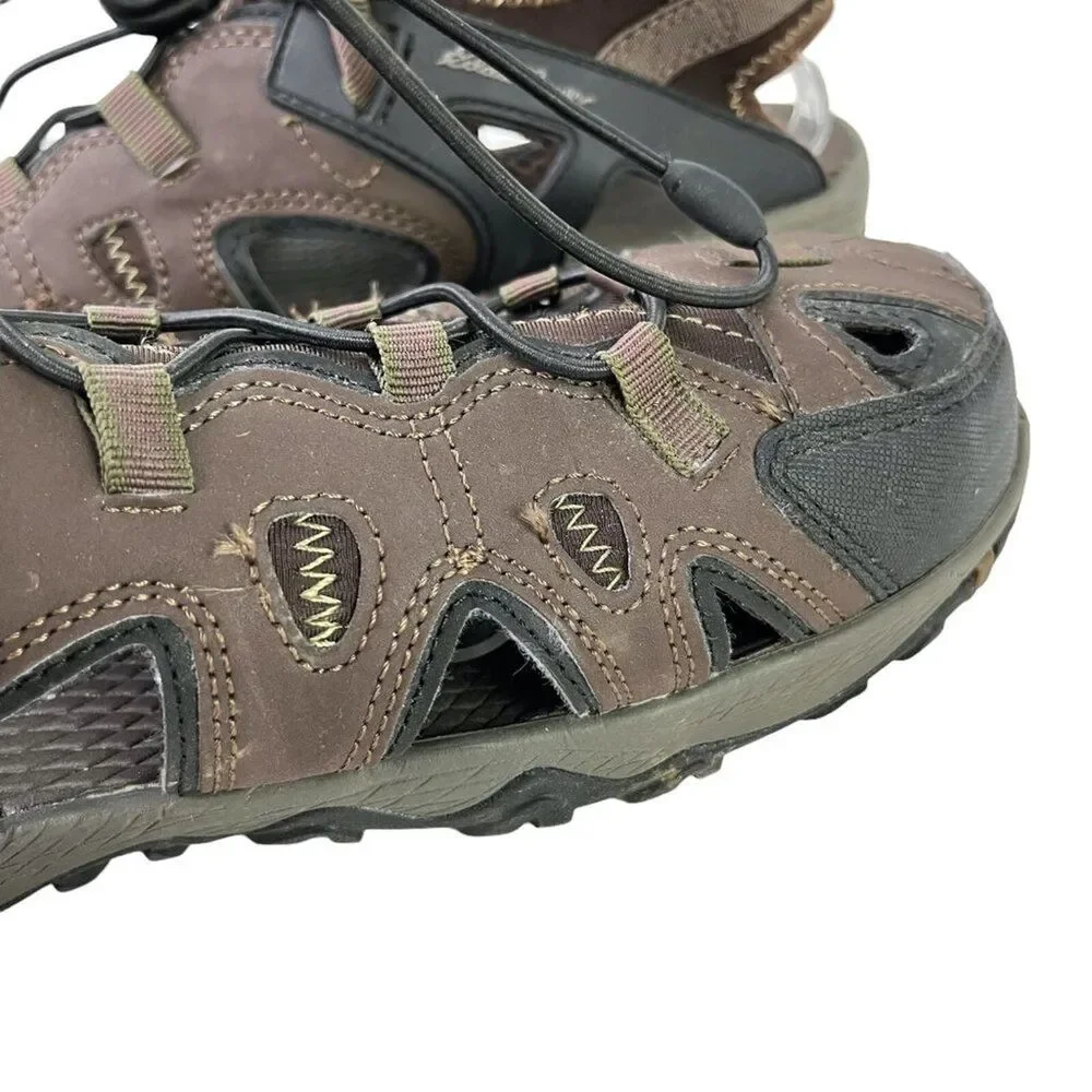 Eddie Bauer Rainer Mens Dark Brown Fisherman Water Sandals Closed Toe Shoes 11